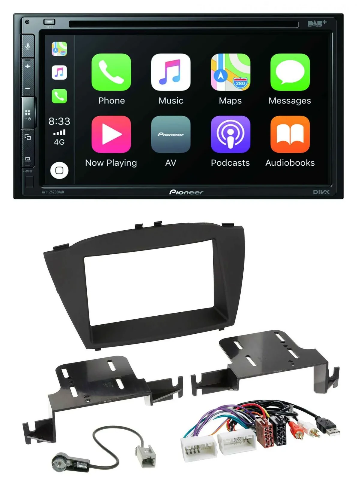 Pioneer DVD 2DIN MP3 DAB Bluetooth USB Autoradio für Hyundai ix35 ab 13 AUX USB
