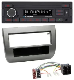 Автомагнитола Blaupunkt для Lancia Y 843 (2003–2011) USB, AUX, Bluetooth, MP3, тёмно-серебристый металлик