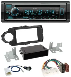 Kenwood MP3 Bluetooth DAB USB CD Autoradio für Toyota Yaris (11-14) - schwarz