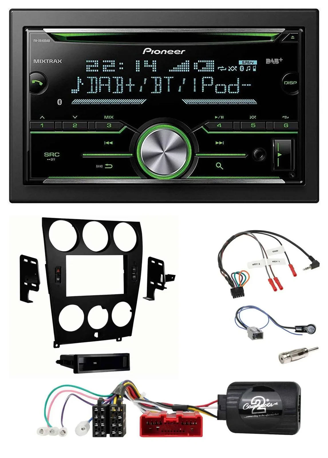 Pioneer Bluetooth Lenkrad DAB 2DIN USB CD Autoradio für Mazda 6 2006-2008