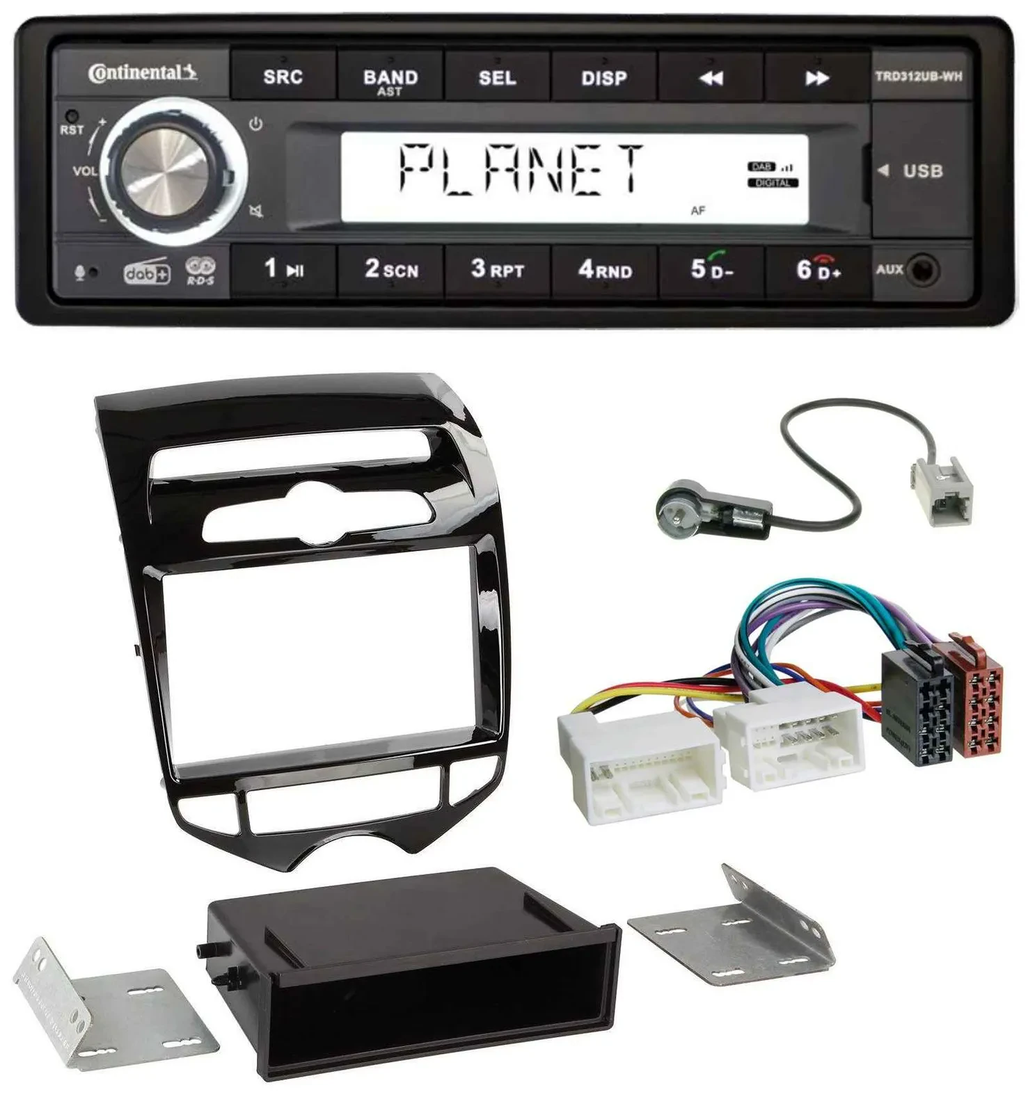 Continental USB 1DIN AUX DAB MP3 Autoradio für Hyundai ix20 ab 10 autom. Klima