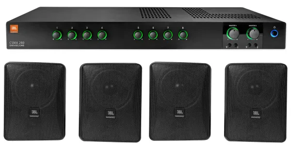 Настенная акустика JBL Control 25-1 Black с усилителем (4 штуки)