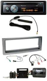 Pioneer CD USB Bluetooth DAB Lenkrad Autoradio für Citroen C5 ab 2005 grau-metal