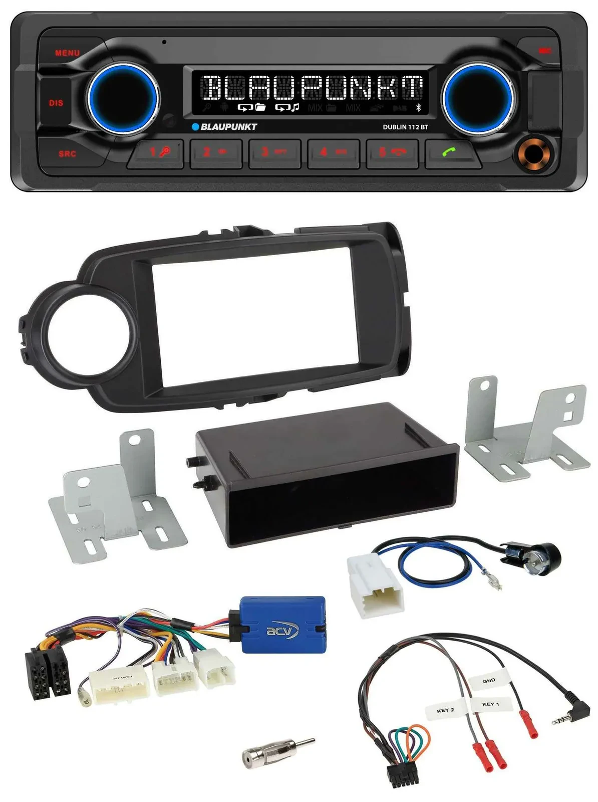 Blaupunkt MP3 Bluetooth USB Lenkrad Autoradio für Toyota Yaris ab 2014 schwarz 2