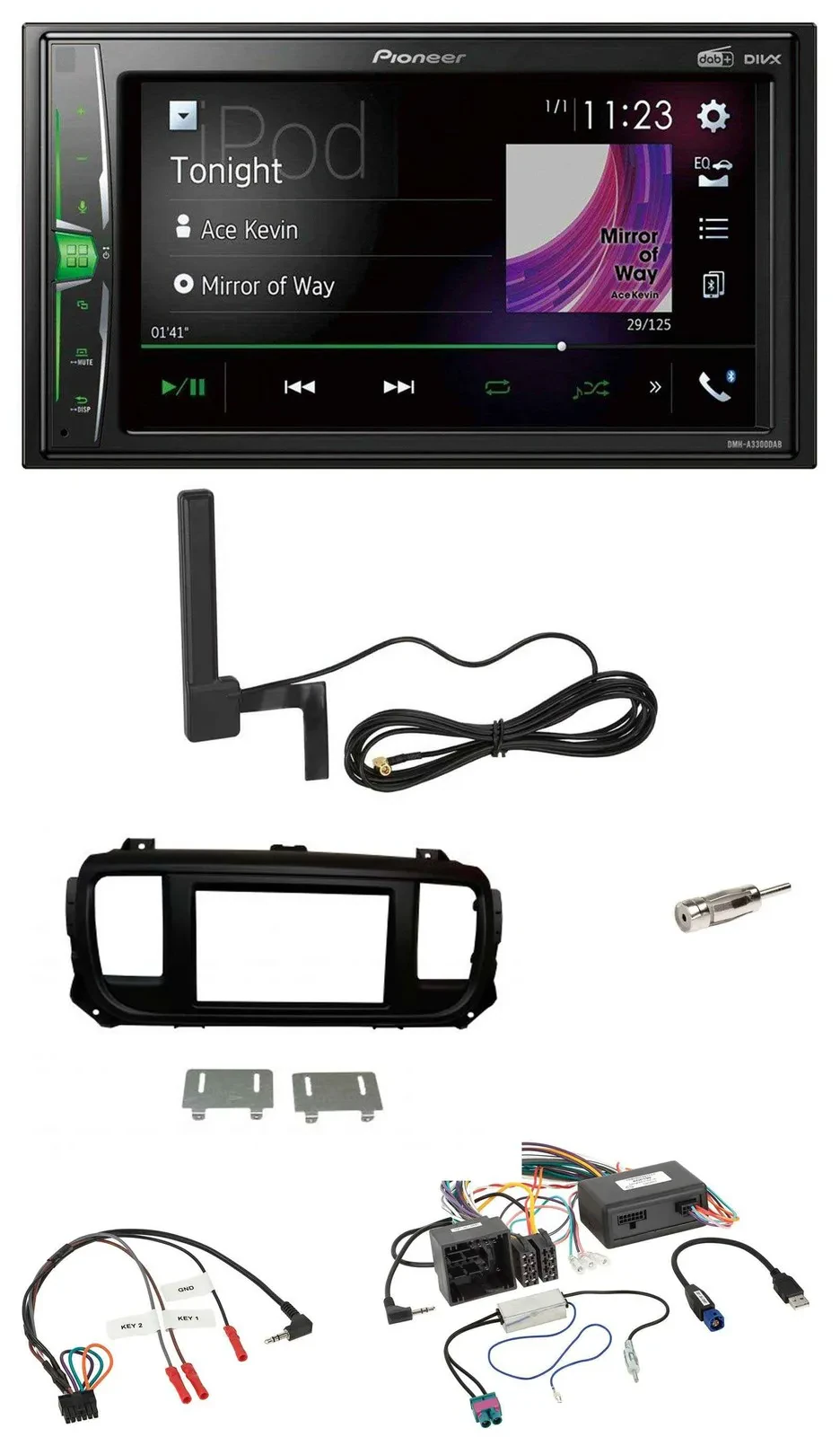 Pioneer MP3 DAB Lenkrad 2DIN Bluetooth Autoradio für Citroen Jumpy Spacetourer P