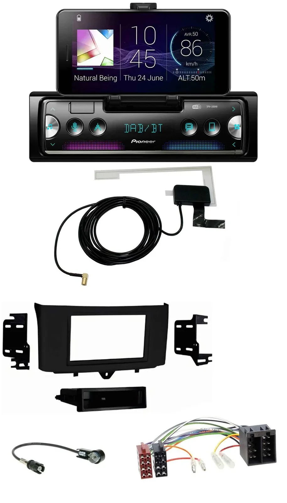 Pioneer DAB Bluetooth MP3 USB Autoradio für Smart ForTwo (2010-2015)
