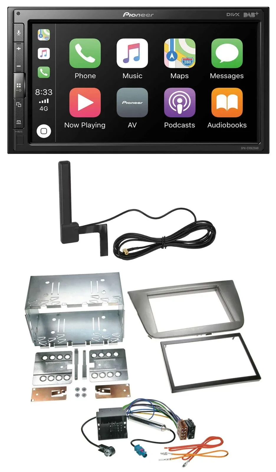 Pioneer USB 2DIN Bluetooth DAB MP3 Autoradio für Seat Altea Altea XL Toledo anth