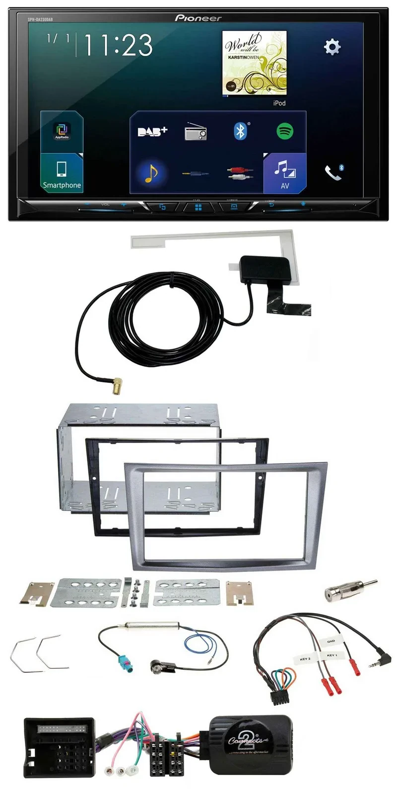 Pioneer 2DIN DAB USB Lenkrad Bluetooth Autoradio für Opel Antara Astra H Zafira
