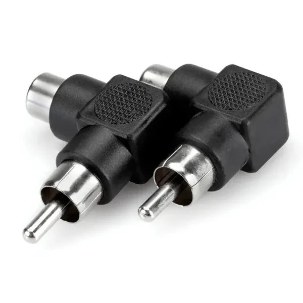 Hosa Technology GRA-259 Right Angle RCA Male to RCA Female Adpater, (2 Piece)