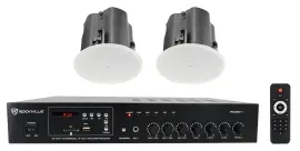 Потолочная акустика для ресторанов/баров JBL Control 414C/T 4" 70V (набор, пара) + усилитель