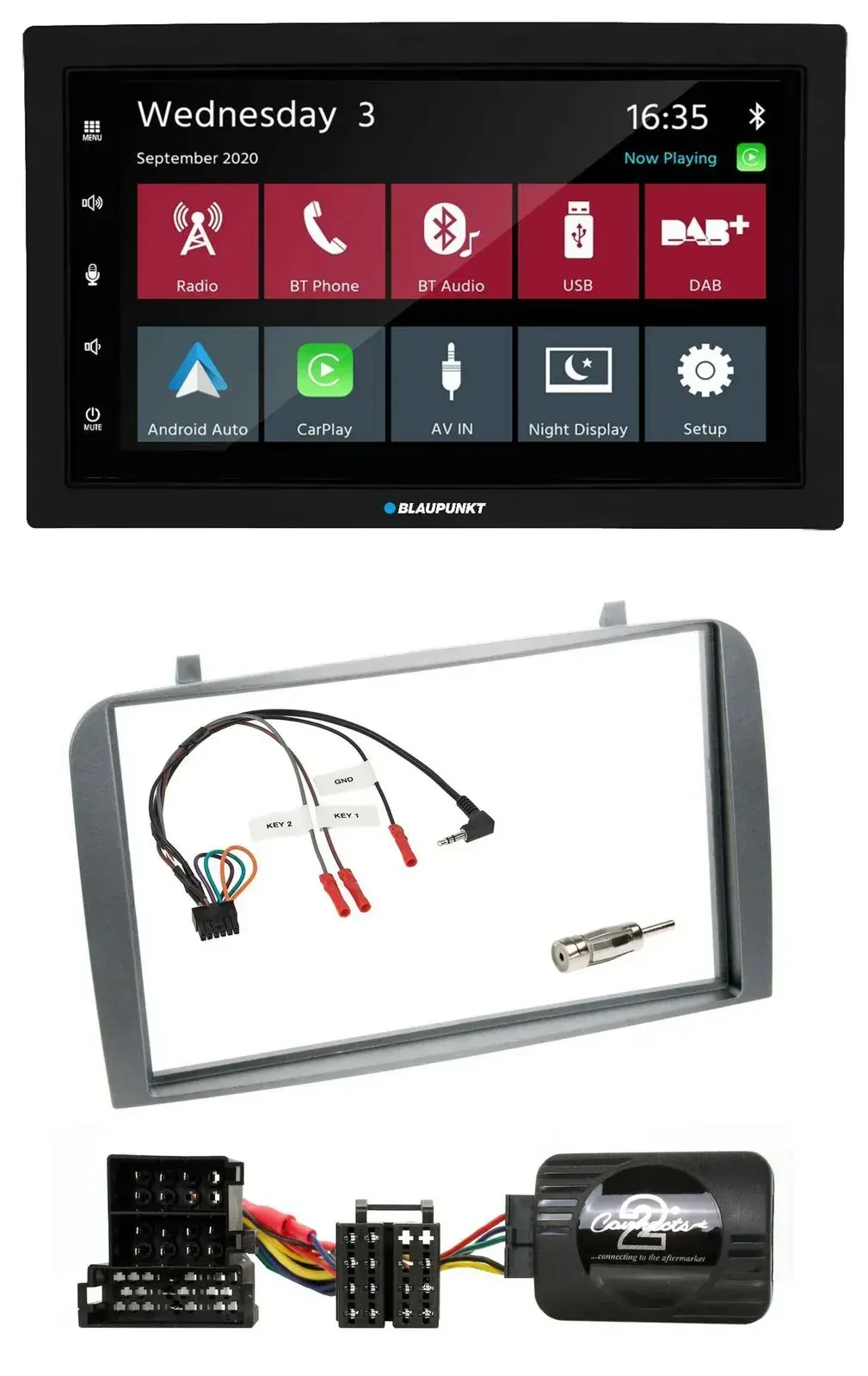 Blaupunkt DAB Bluetooth USB Lenkrad 2DIN Autoradio für Alfa Romeo GT 147 2000-20