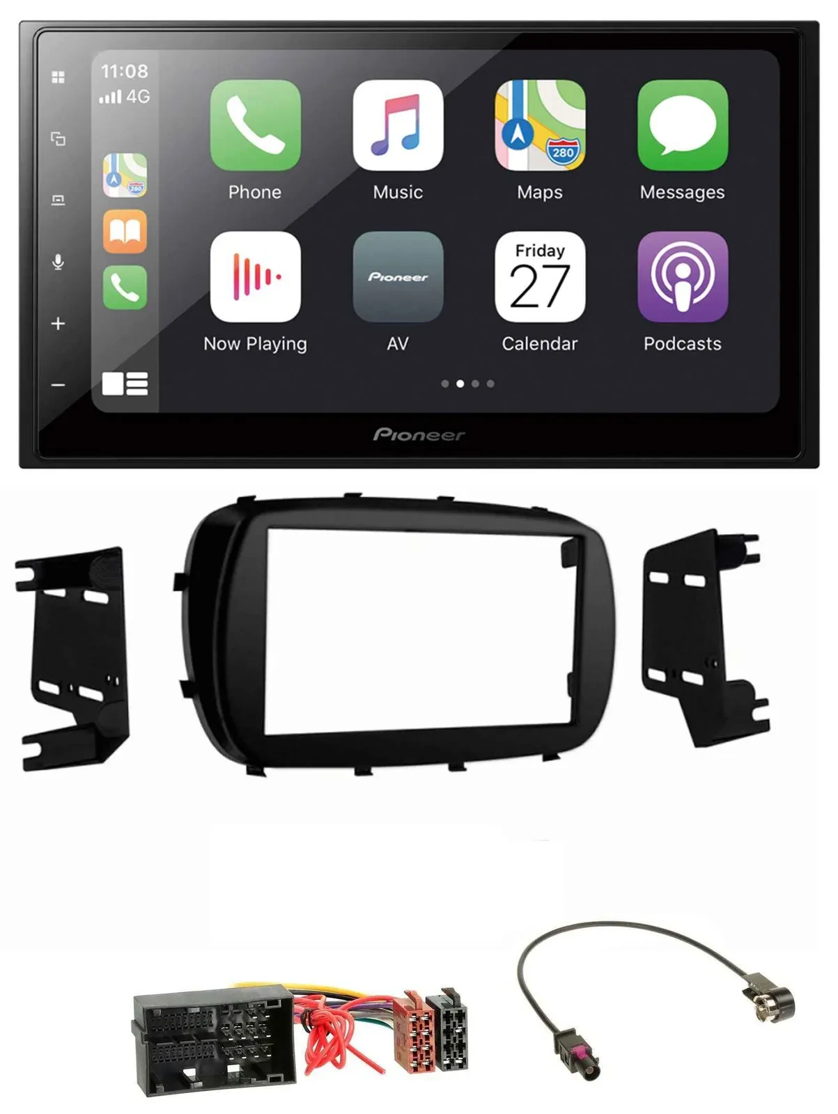 Автомагнитола для Fiat 500X (с 2015) Pioneer 2DIN, Bluetooth, DAB, USB, MP3