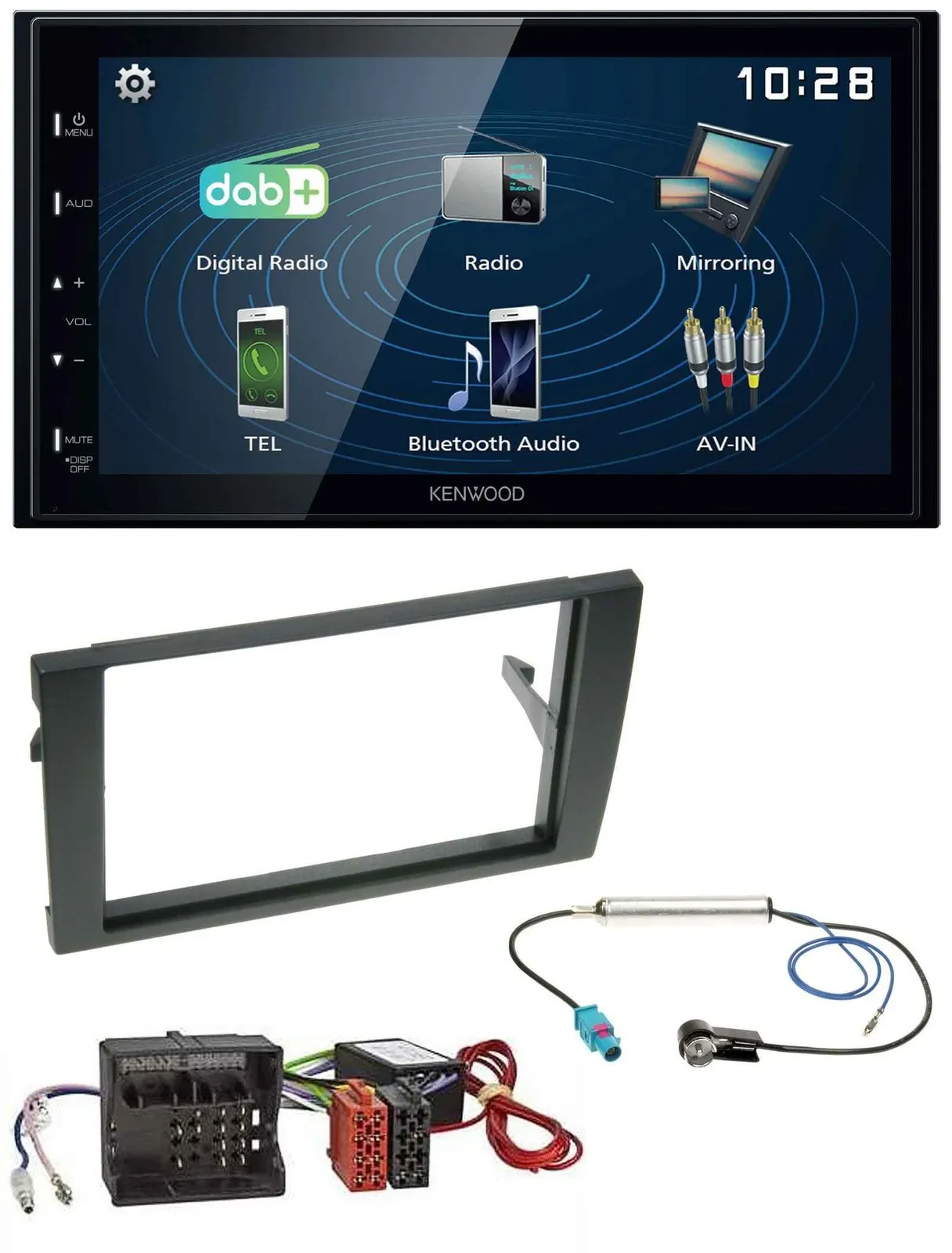 Kenwood 2DIN Bluetooth MP3 USB DAB Autoradio für Audi A4 B7 04-08 Aktivsystem MO