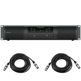 Behringer NX6000 6000W 2-Channel Power Amplifier with 2x 25' XLR Mic Cable