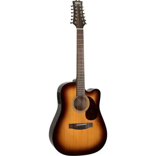 Электроакустическая гитара Mitchell Terra 12 String Dreadnaught Spruce Top Edge Burst