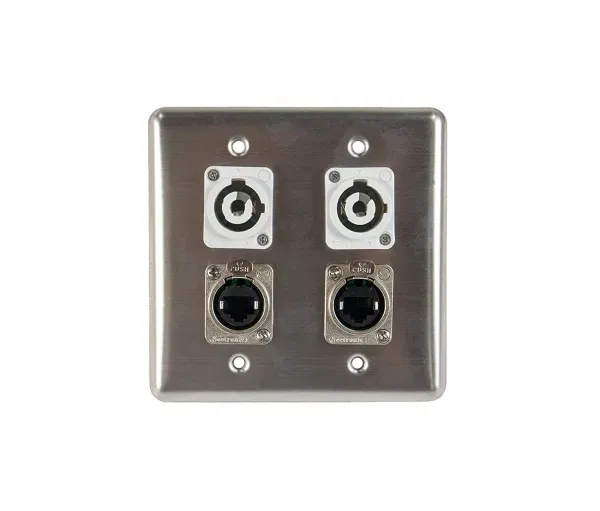 Elite Core Quad Wall Plate w/2 Tactical Ethernet and 2 Power on B Connections...