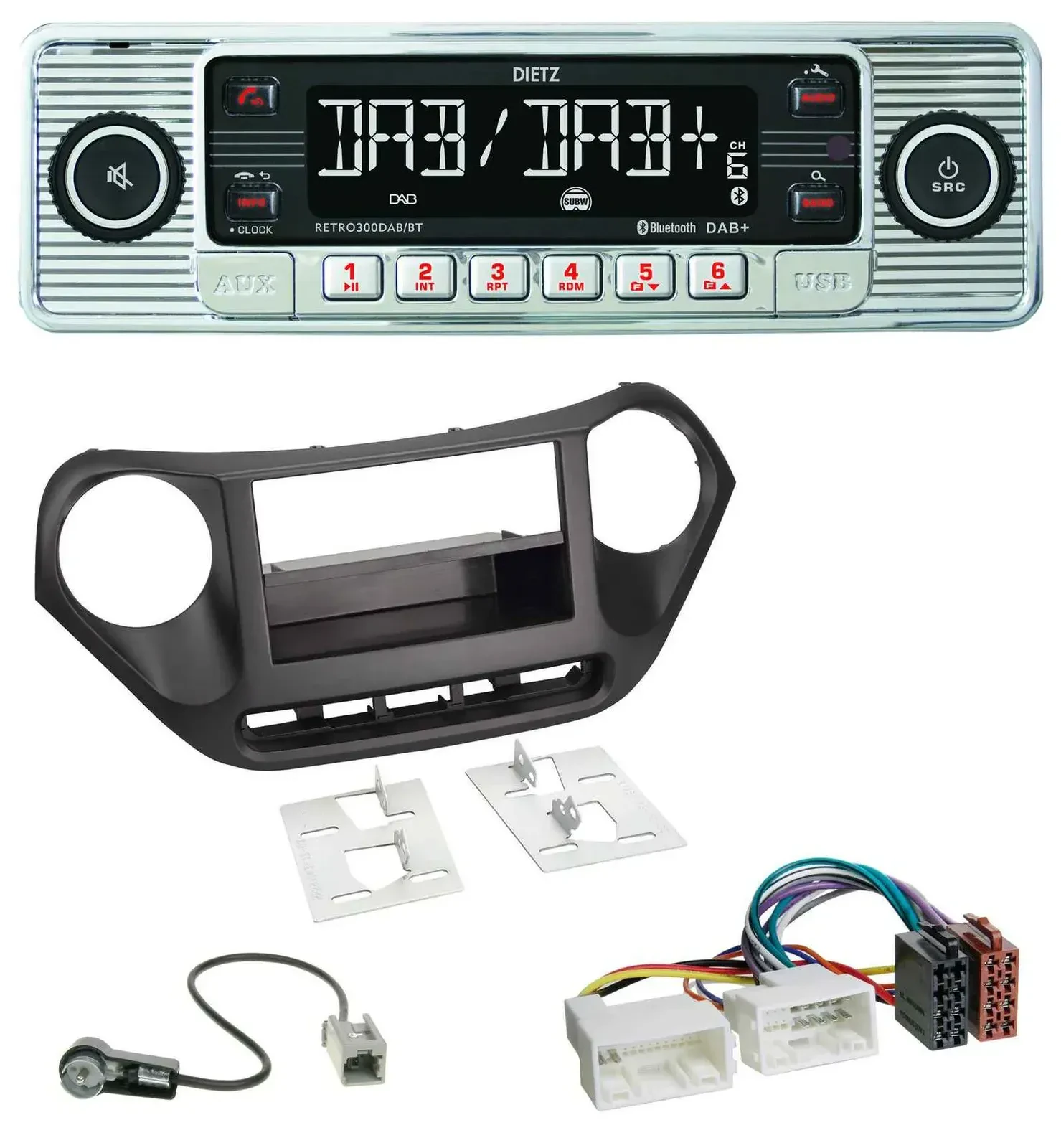 Автомагнитола для Hyundai i10 (с 2013) Dietz Bluetooth, MP3, DAB, USB