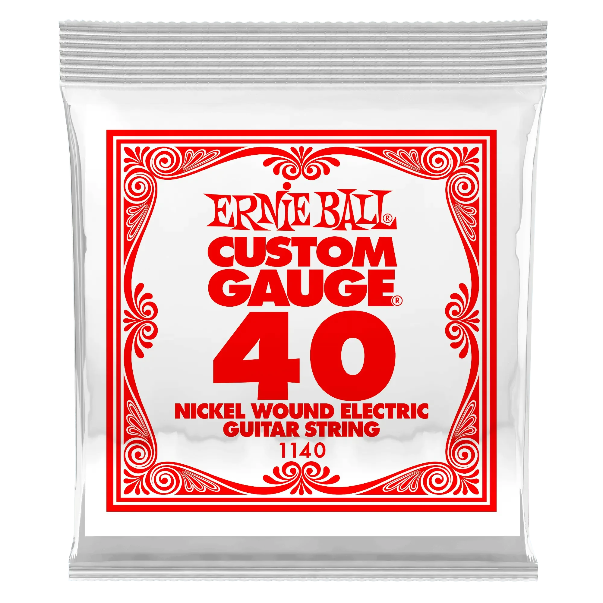 Струна для электрогитары Ernie Ball P01140 Custom gauge, сталь никелированная, калибр 40