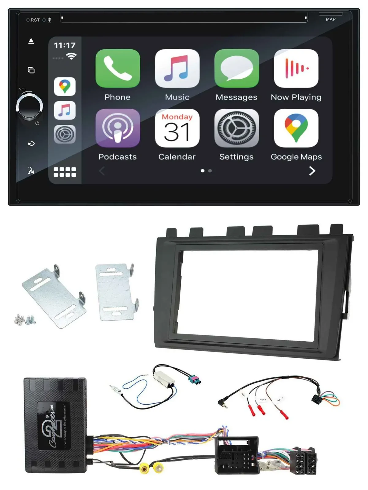 Blaupunkt DAB USB Bluetooth Lenkrad 2DIN TMC Navigation für VW Polo ab 2018 MIB