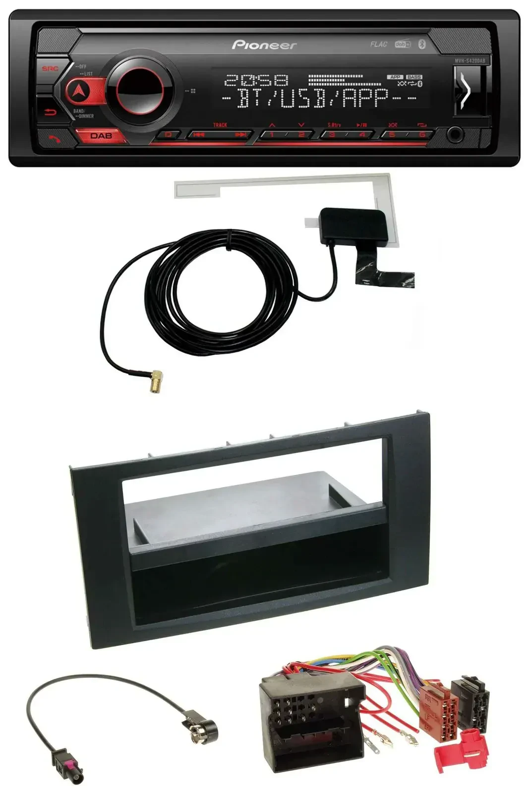 Автомагнитола для Ford Fusion/Transit/Kuga 2005–2012 Pioneer DAB, USB, MP3, Bluetooth, черная