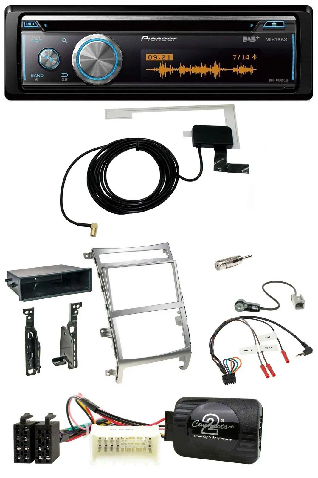 Pioneer Bluetooth DAB Lenkrad USB CD Autoradio für Hyundai IX55 2009-2012 silber