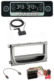 Dietz DAB Bluetooth USB MP3 Autoradio für Ford Mondeo S-Max 07-14 silber Ablagef