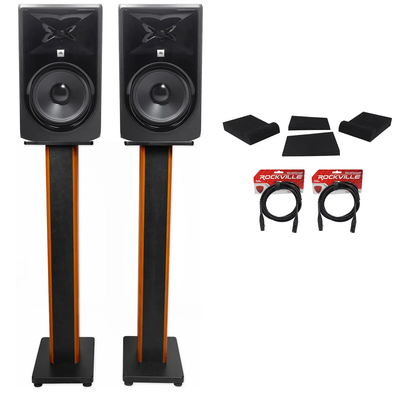 Активный студийный монитор JBL 306PMKII Black с аксессуарами (пара)