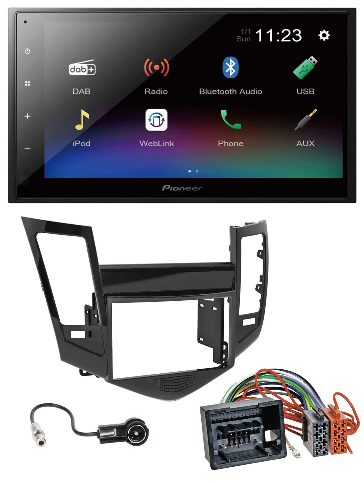Pioneer USB Bluetooth DAB 2DIN MP3 Autoradio für Chevrolet Cruze ab 2009