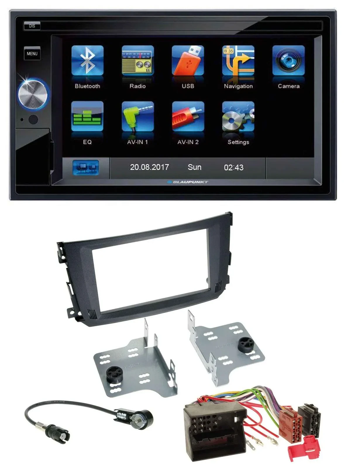 Blaupunkt SD Bluetooth 2DIN MP3 USB AUX Autoradio für Smart ForTwo 2010-14 Quadl