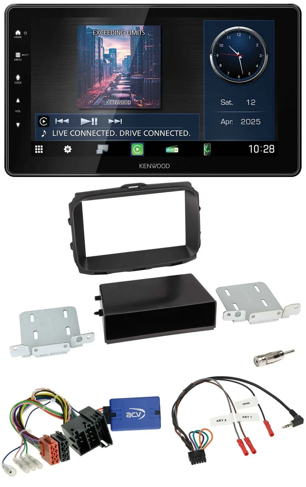 Kenwood Lenkrad Bluetooth USB DAB Autoradio für Alfa Romeo Giulietta 2013-2021 I