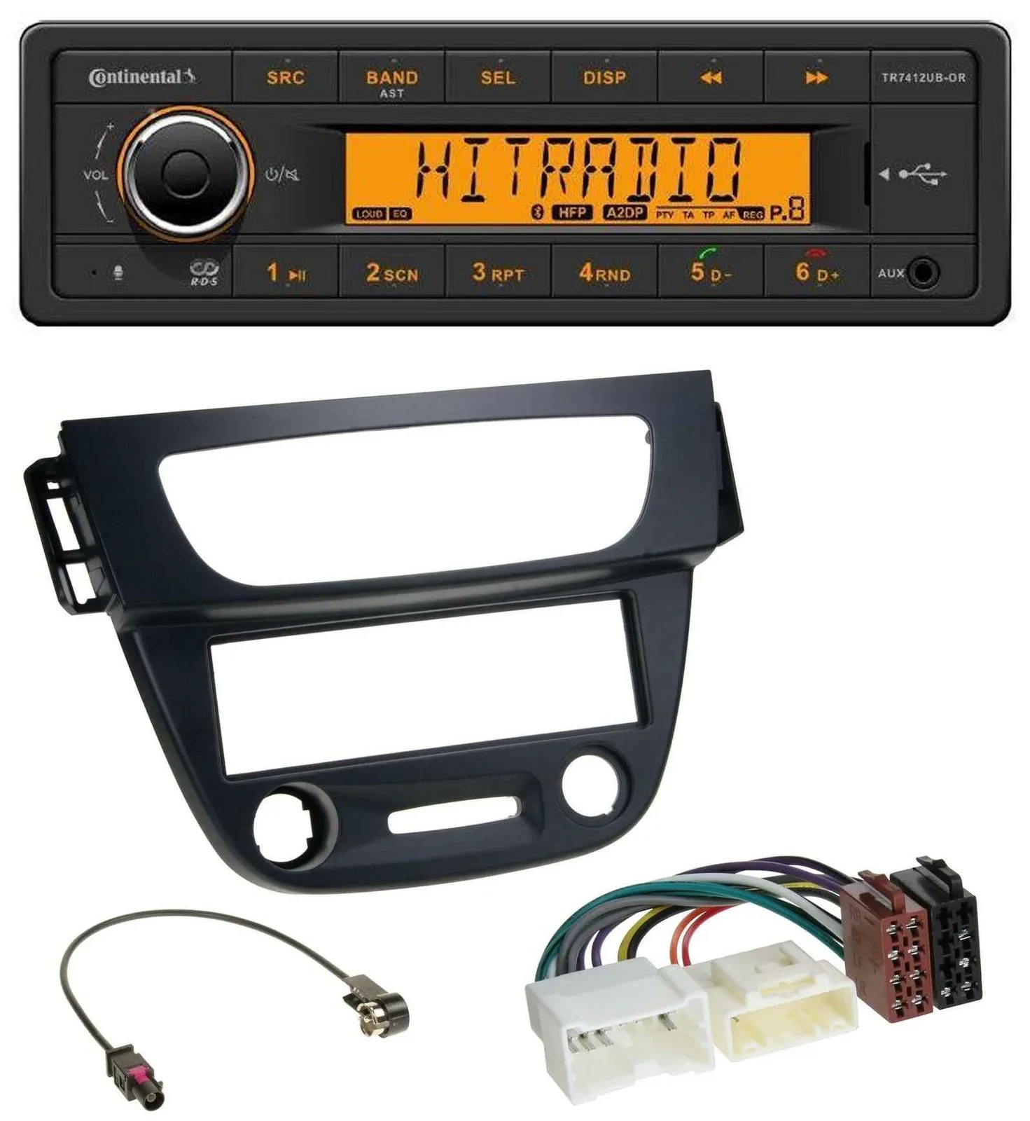 Continental MP3 Bluetooth AUX USB Autoradio für Renault Megane 3 09-14 schwarz