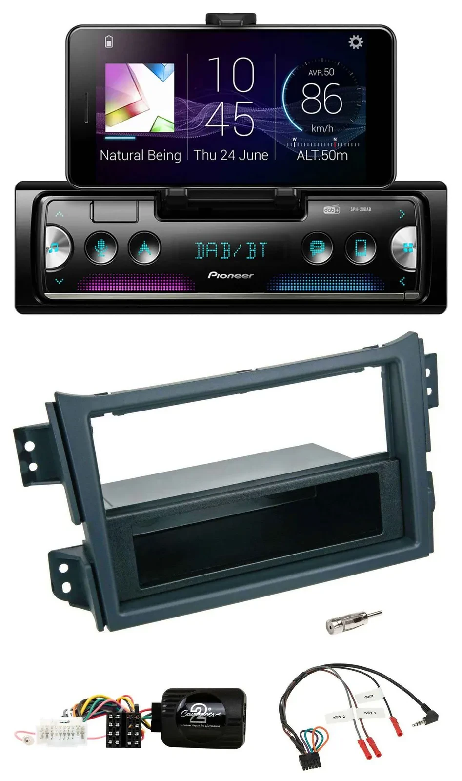 Pioneer USB Lenkrad Bluetooth DAB Autoradio für Opel Agila B Suzuki Splash 2008-