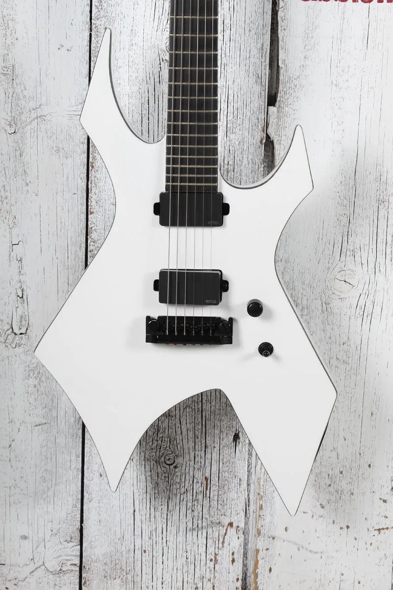 BC Rich Warlock Prophecy Electric Guitar with Quad Bridge Matte White Finish