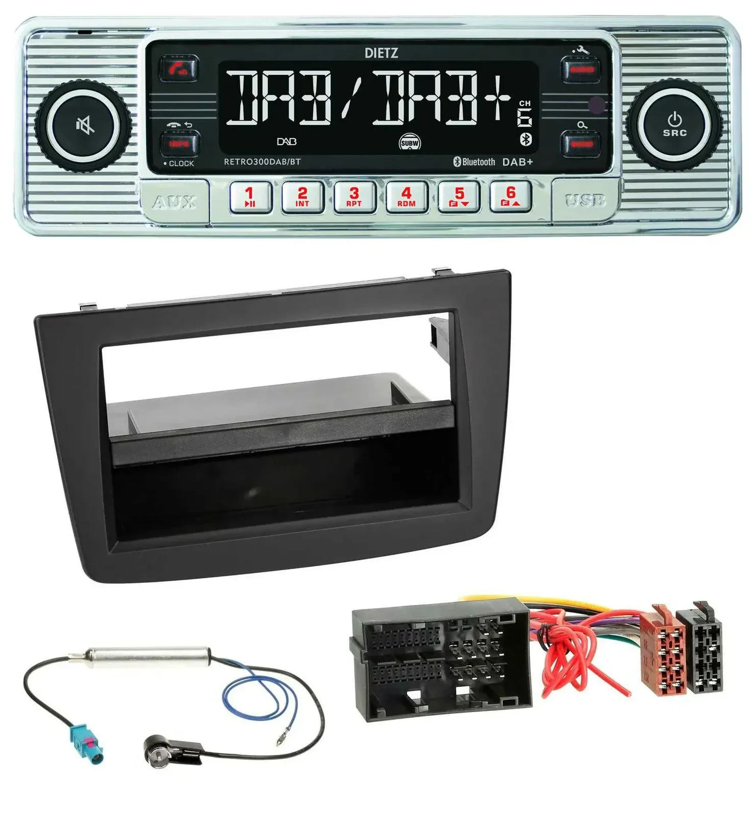 Автомагнитола Dietz Bluetooth MP3 DAB USB для Alfa Romeo Mito 955 (с 2014), черная