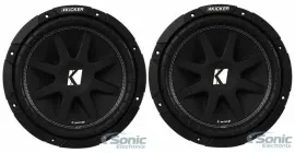 2) KICKER 43C104 10" 150W RMS Comp Series Single 4-ohm Car Audio Subwoofer