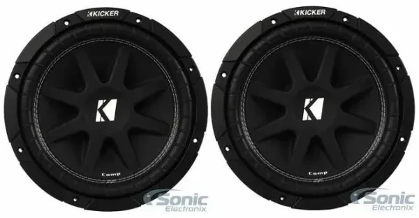 2) KICKER 43C104 10" 150W RMS Comp Series Single 4-ohm Car Audio Subwoofer
