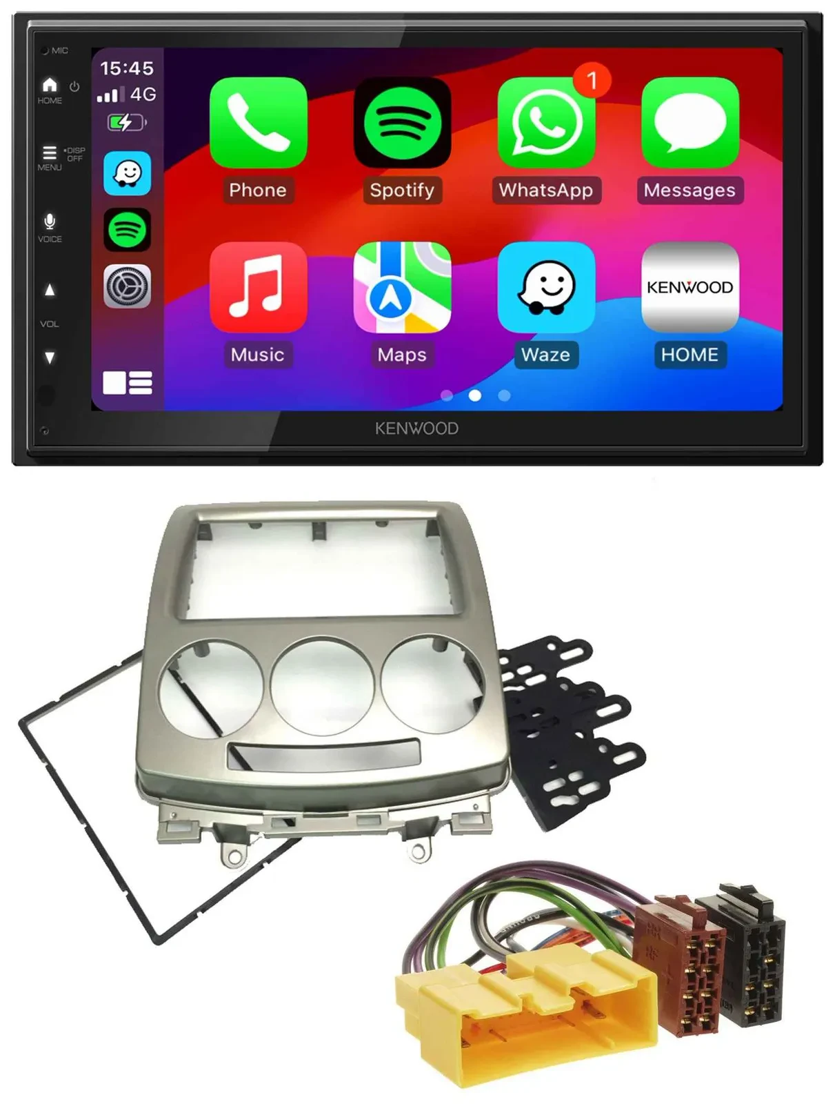 Kenwood MP3 USB DAB 2DIN Bluetooth Autoradio für Mazda 5 (CR, 2005-2010)