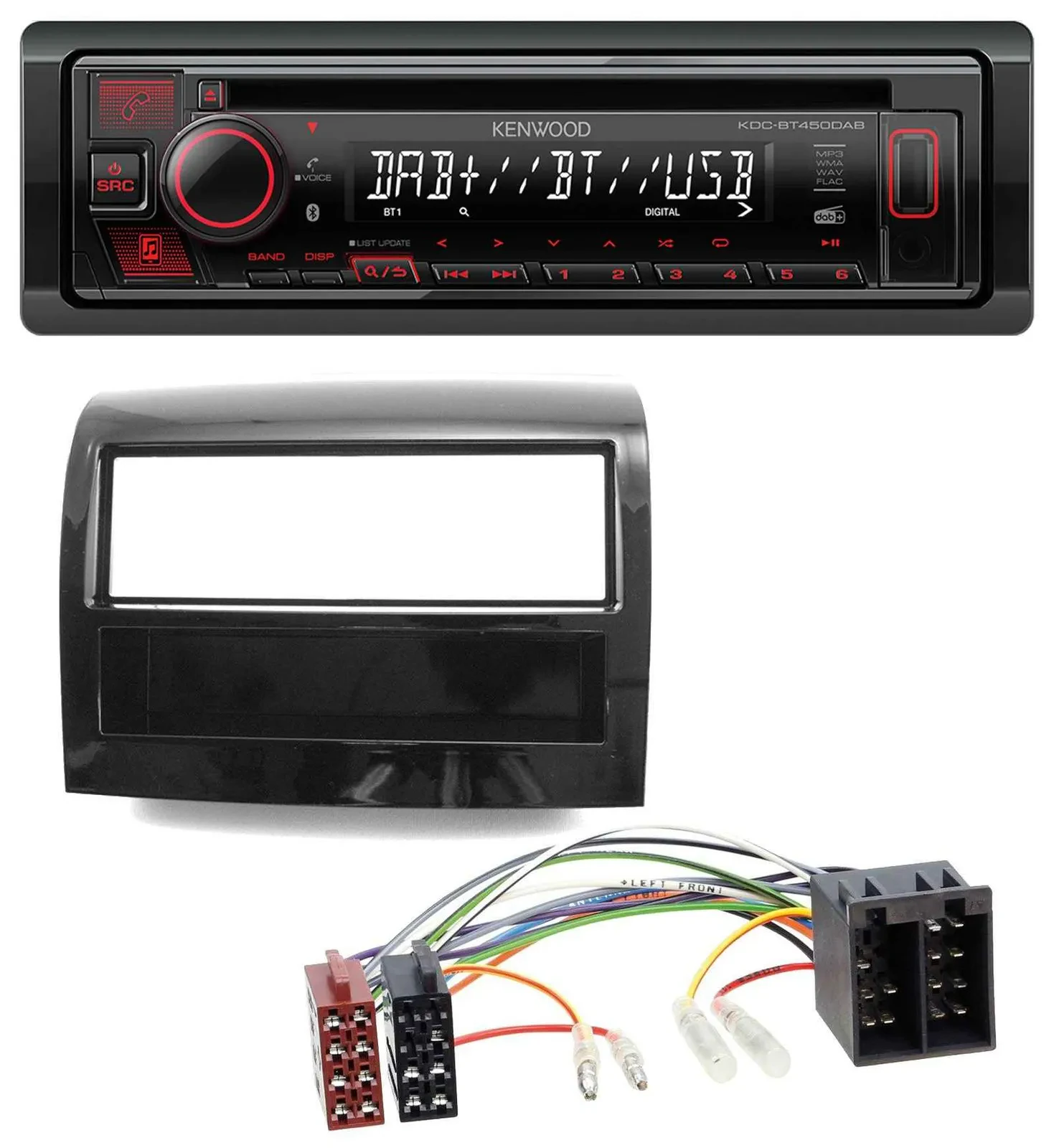 Kenwood MP3 CD USB Bluetooth DAB Autoradio für Fiat Ducato 2011-2021 piano schwa