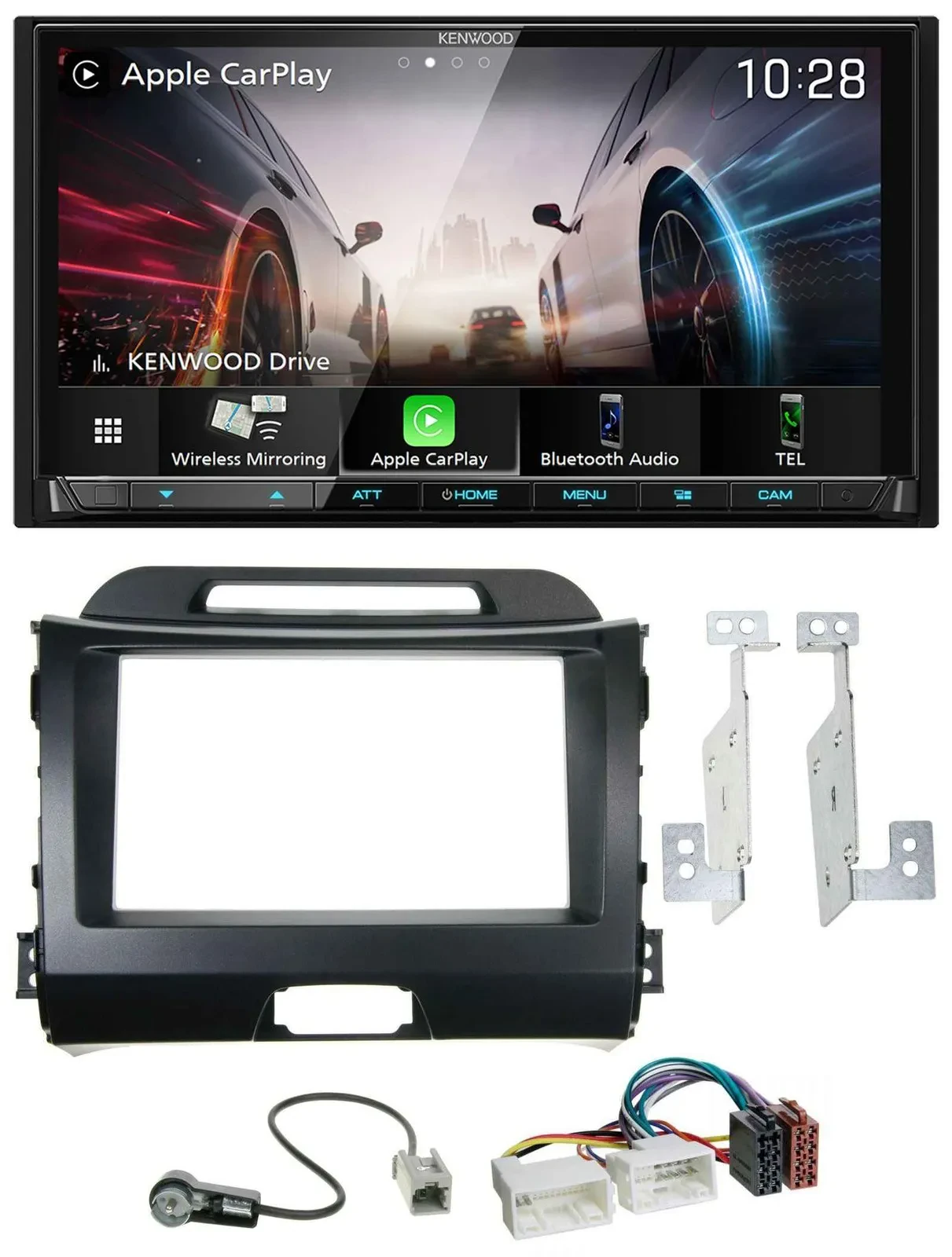 Kenwood MP3 2DIN USB DAB Bluetooth Autoradio für Kia Sportage 3 10-15 SL schwarz