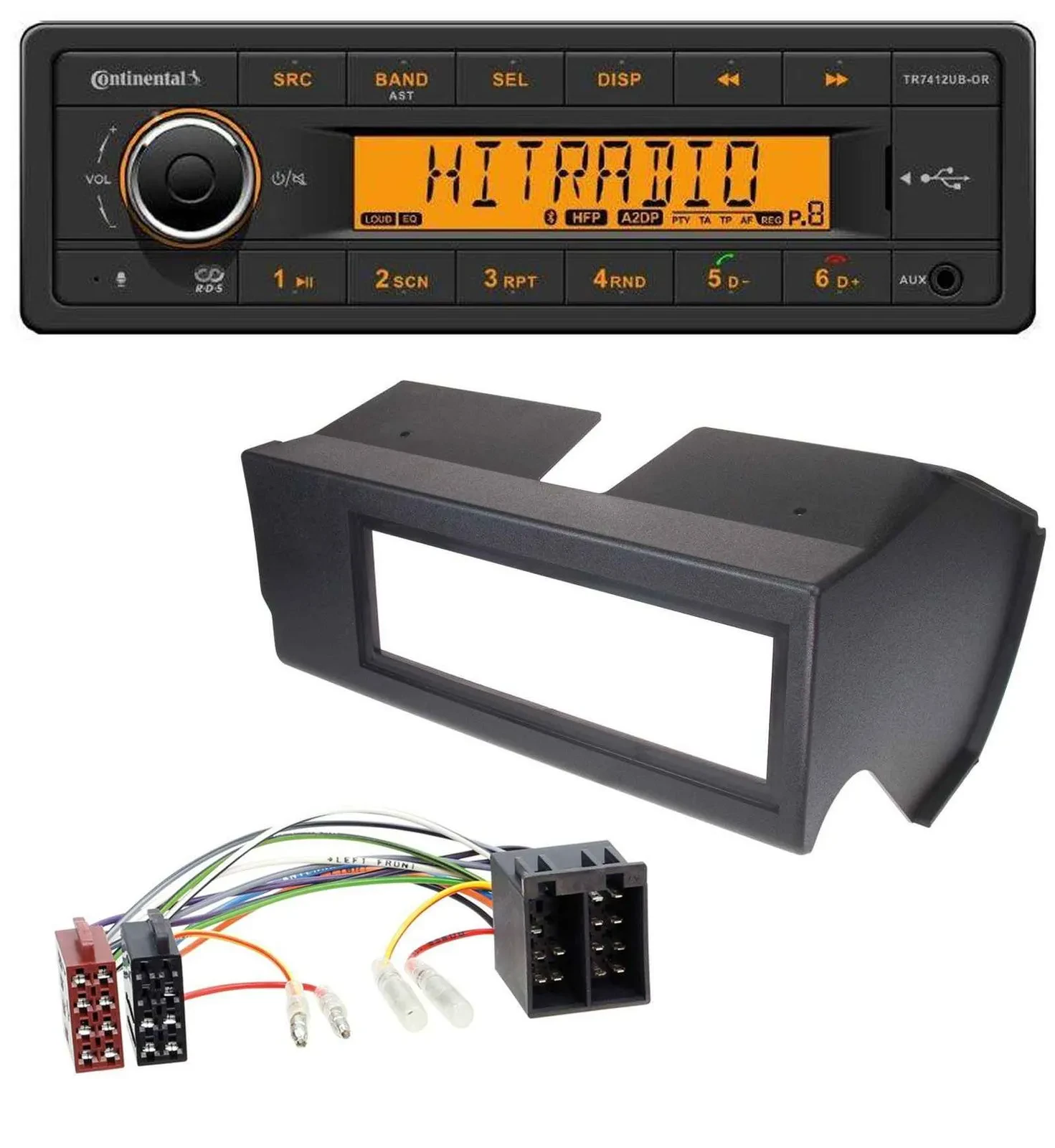 Continental MP3 Bluetooth AUX USB Autoradio für Fiat Panda (bis 2002) - schwarz
