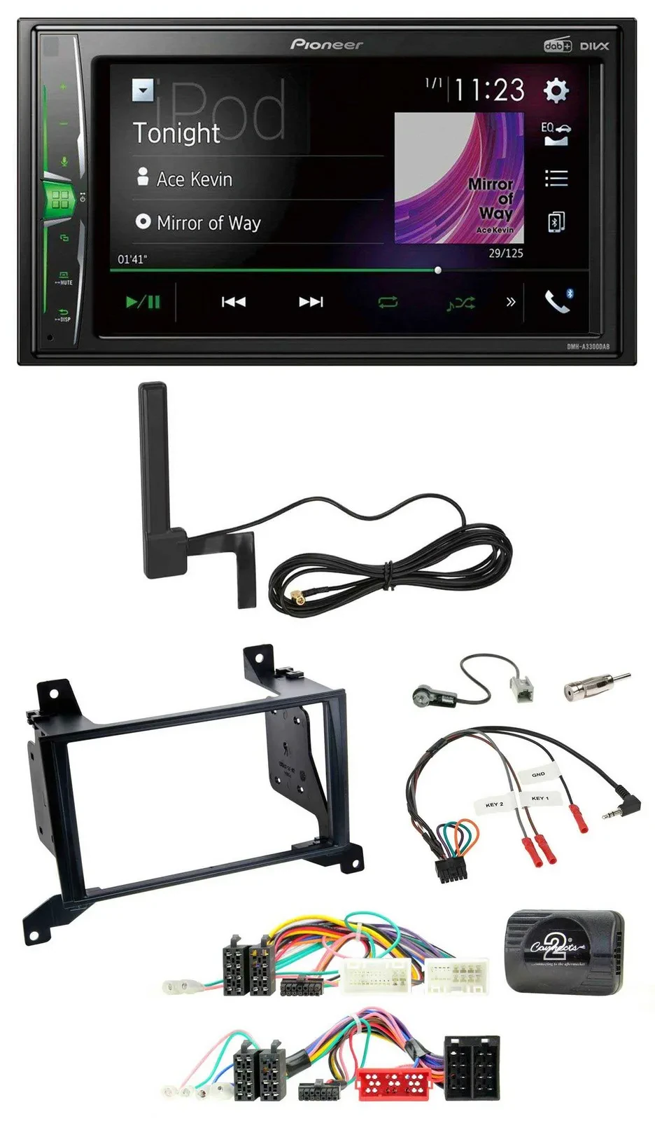 Pioneer MP3 DAB Lenkrad 2DIN Bluetooth Autoradio für Hyundai Santa Fe CM 2009-20