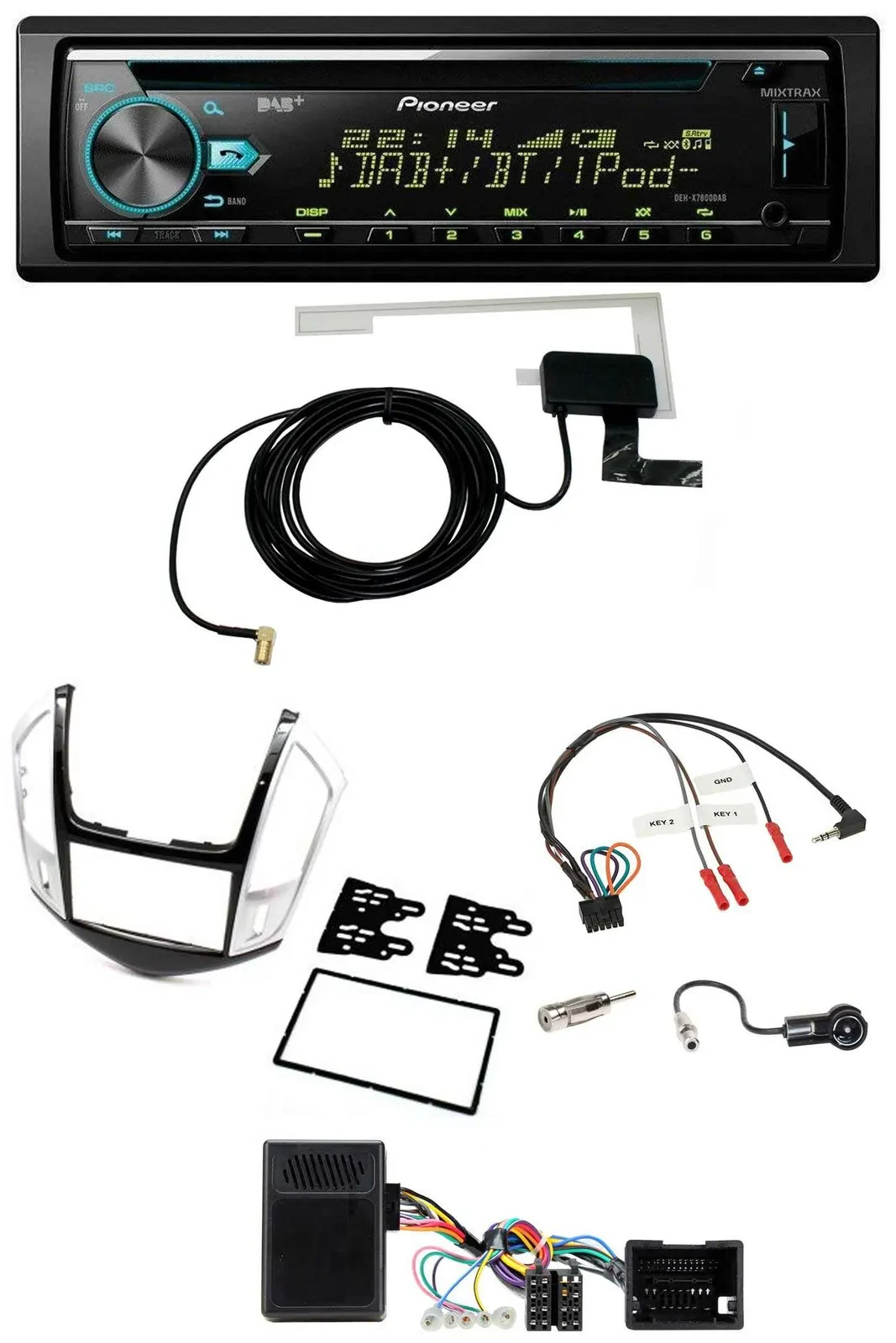 Pioneer MP3 Lenkrad CD USB DAB Autoradio für Chevrolet Cruze 2011-2016 silber