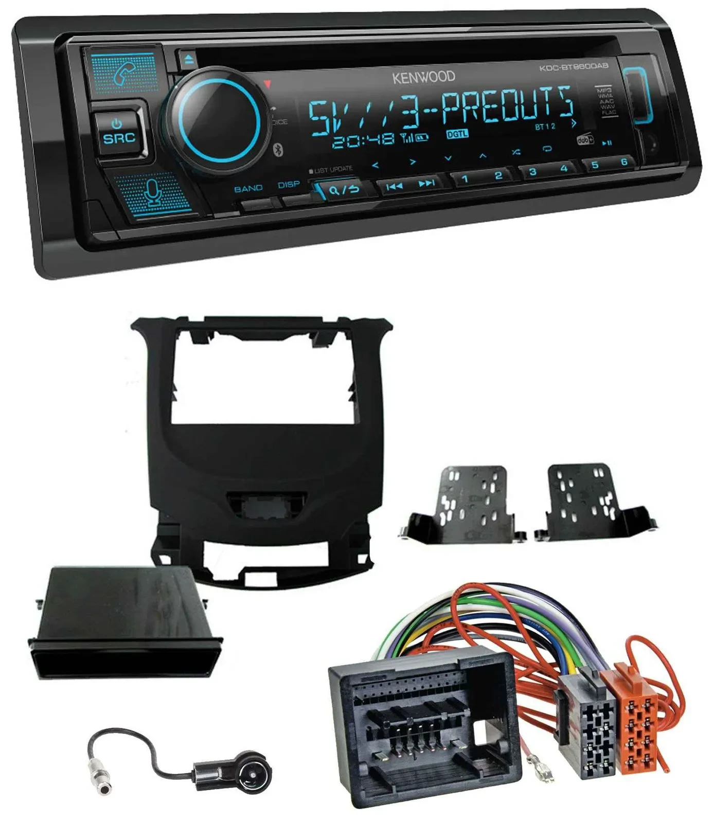 Автомагнитола для Chevrolet Cruze (с 2016) Kenwood Bluetooth USB CD MP3 DAB