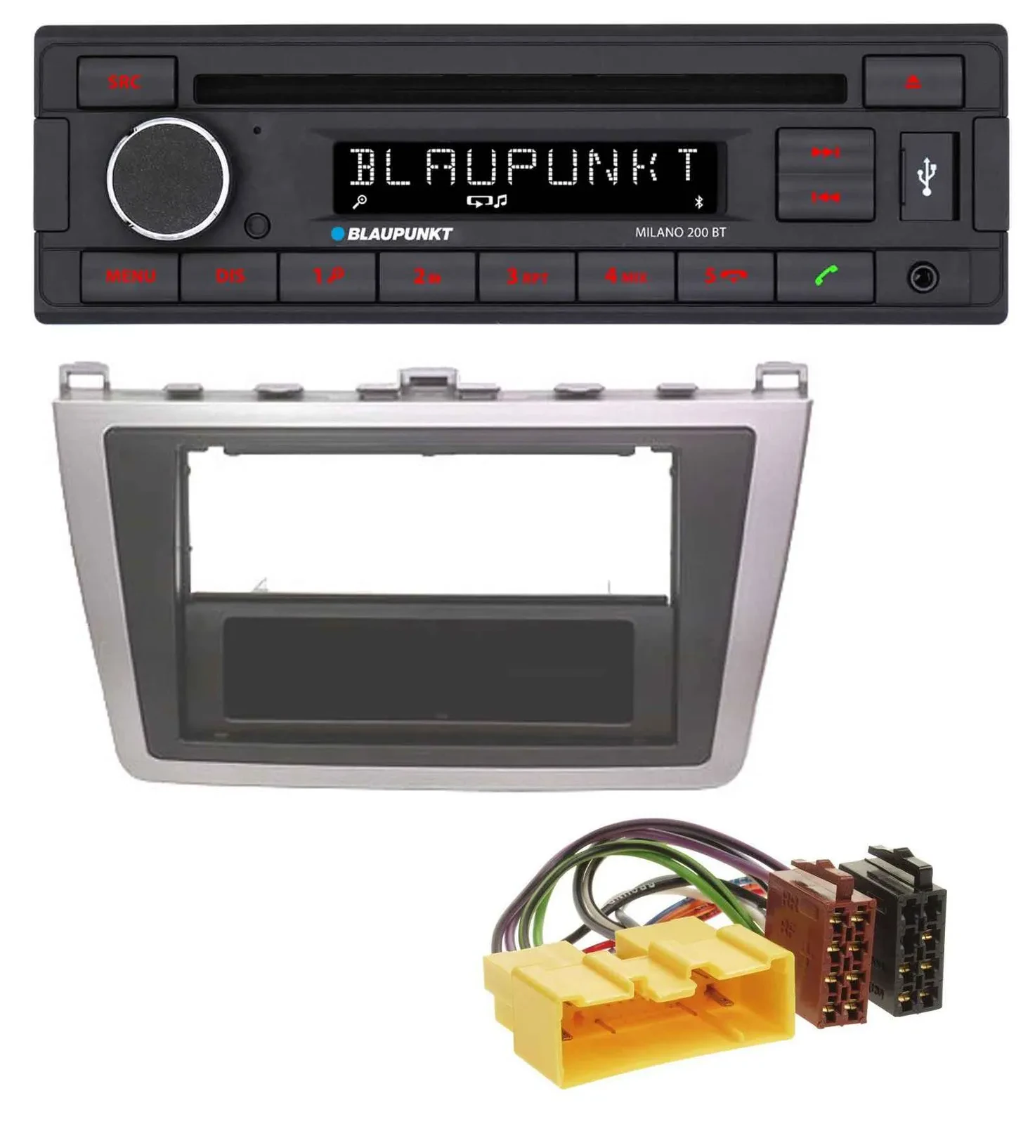 Автомагнитола Blaupunkt для Mazda 6 (2008–2012) MP3, USB, CD, Bluetooth, AUX, цвет серебристый/чёрный