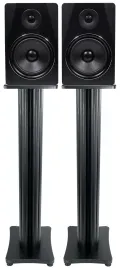 (2) Rockville APM8B 8" USB Studio Monitor Speakers+36" Black Premium Stands