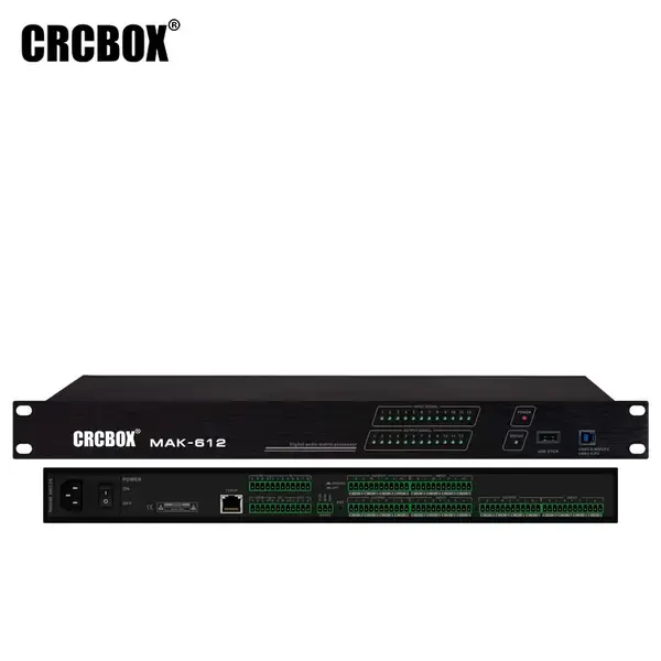 Аудио процессор CRCBOX MAK-612 12 входов 12 выходов (euroblock),  встроенный USB плеер MP3, AEC