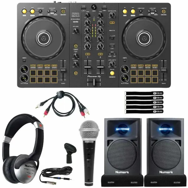 DJ-контроллер с джогом Pioneer DDJ-FLX4 Black с аксессуарами