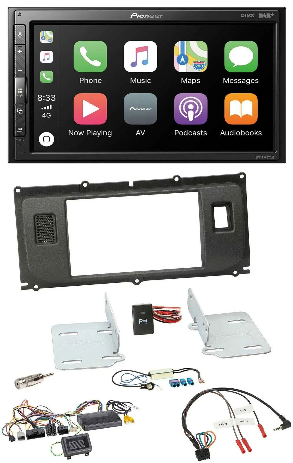 Pioneer USB Lenkrad DAB 2DIN Bluetooth Autoradio für Land Rover Evoque ab 2014