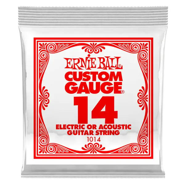 Струна для акустической и электрогитары Ernie Ball P01014 Custom gauge, сталь, калибр 14