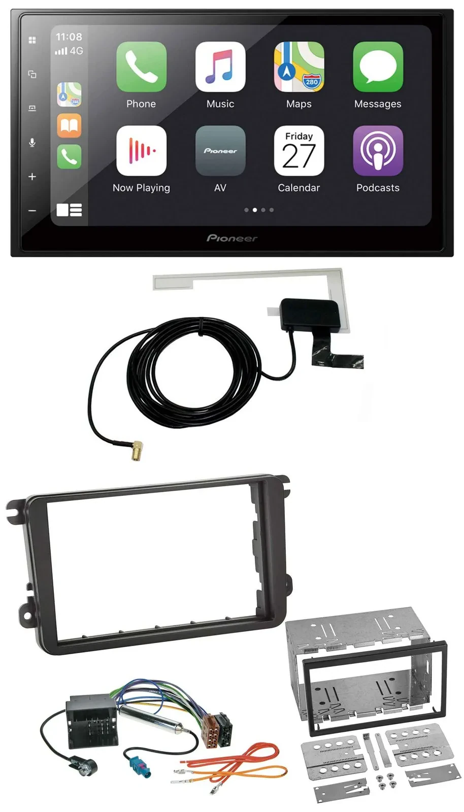 Автомагнитола Pioneer 2DIN, USB, MP3, Bluetooth, DAB для Seat Alhambra/Leon/Toledo